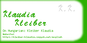klaudia kleiber business card